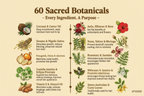 60 Sacred Botanicals - Cream Background