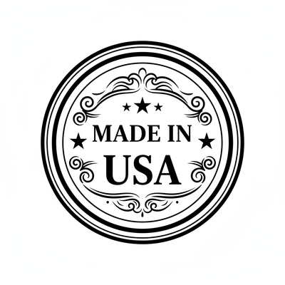 Made in USA Text Badge