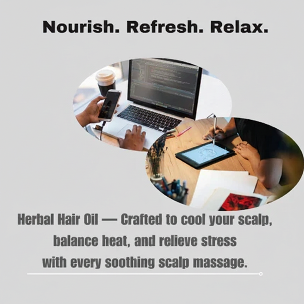 Nourish. Refresh. Relax. – Herbal Hair Oil