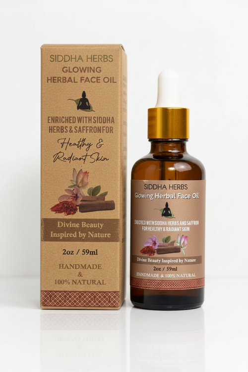 Siddha Herbs Glowing Herbal Face Oil – Studio White Background