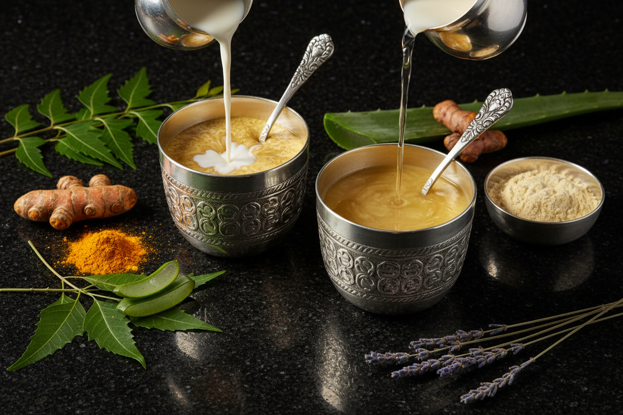 South Indian Silver Cups Besan Mixing