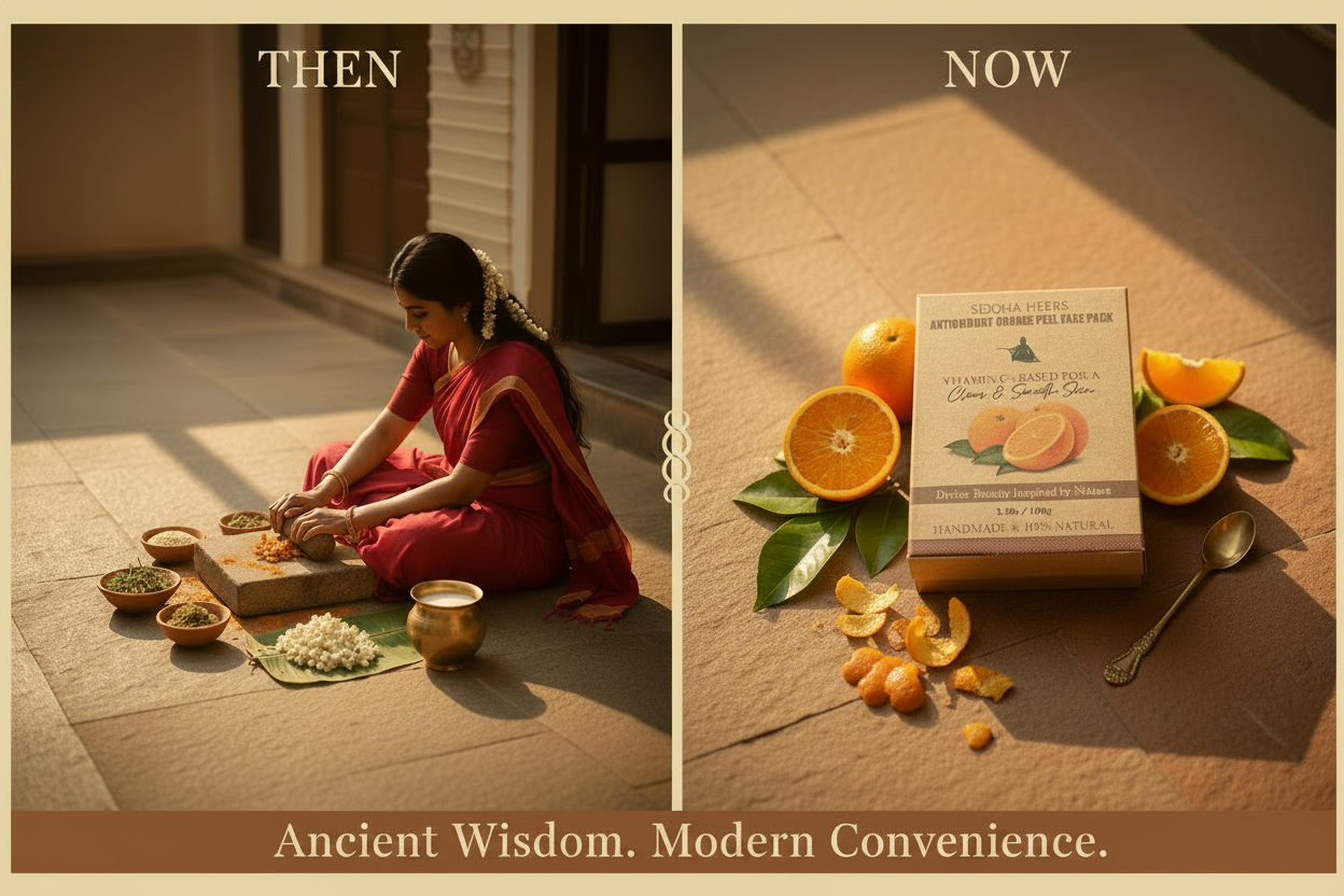 Then & Now - Red Saree